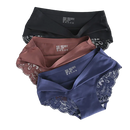 Lot de 3 Culottes en soie glacée invisibles avec dentelle