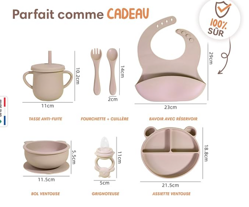 Ensemble vaisselle en silicone pour bébé