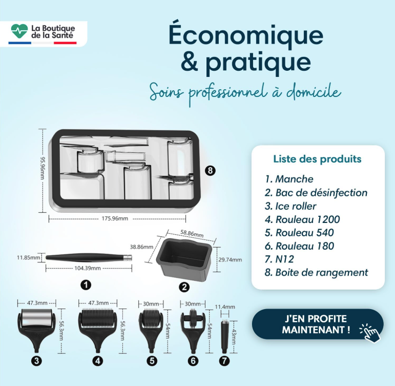 Dermaroller Cheveux & Barbe 7en1 – Anti-Chute & Repousse