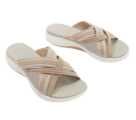 Sandales sportswear à lanière bicolore