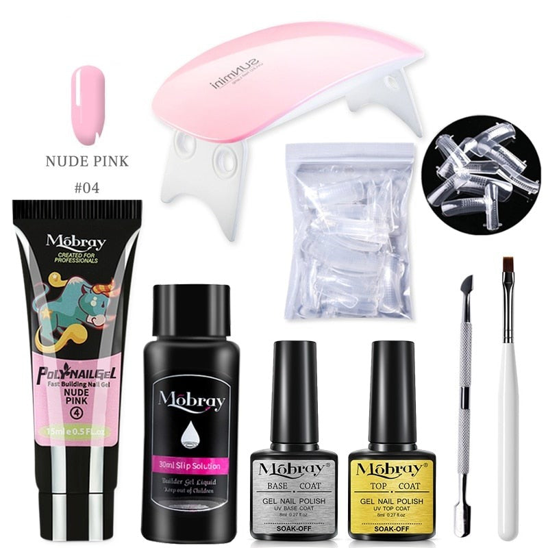 Kit Complet débutant faux ongles en PolyGel - Lampe OFFERTE