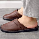 Pantoufles mixtes et souples en Cuir PU - Intérieur fourrure douce