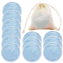 12x Cotons démaquillants lavables en fibres de bambou