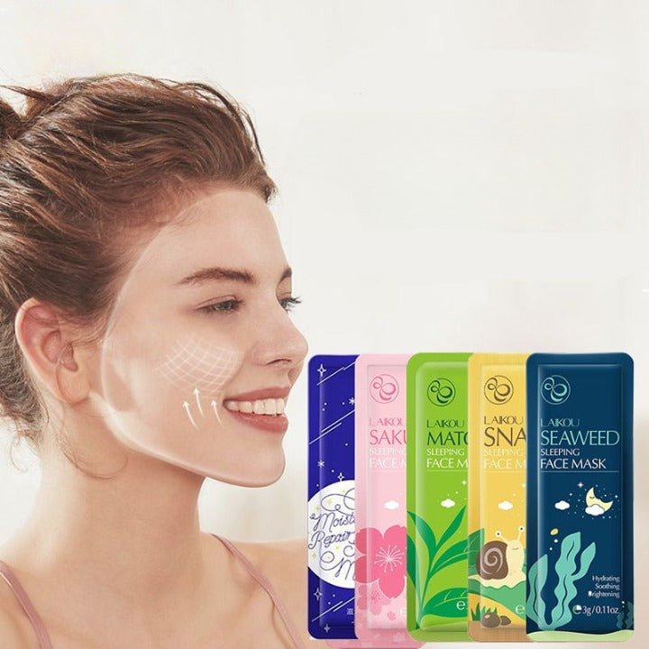 Lot de 5 Masques Hydratants de nuit visage