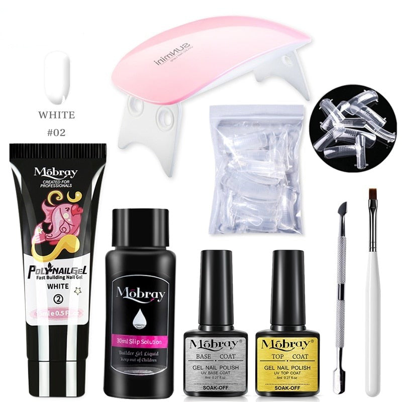 Kit Complet débutant faux ongles en PolyGel - Lampe OFFERTE