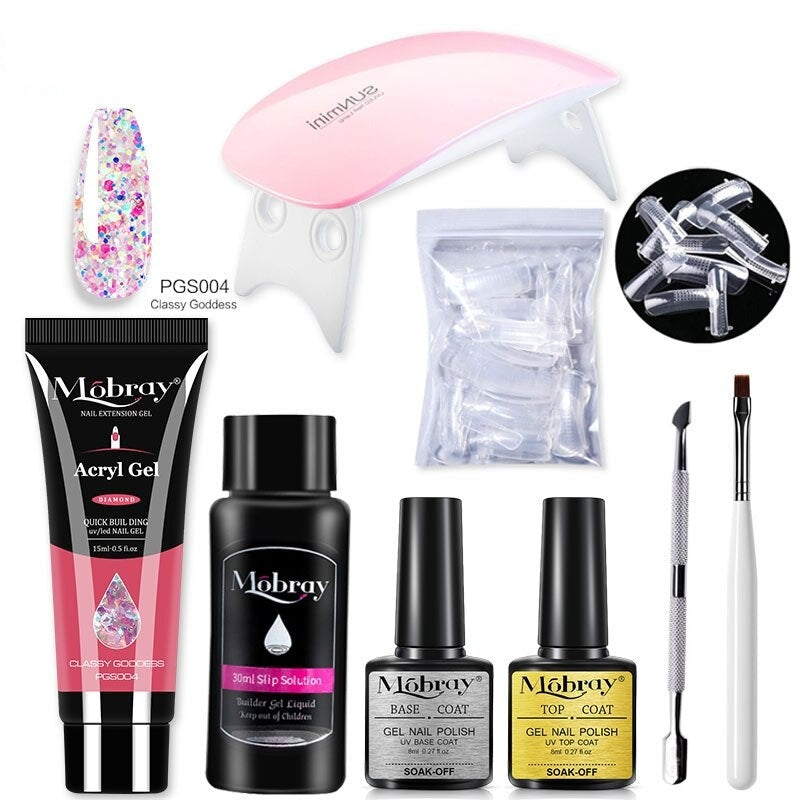 Kit Complet débutant faux ongles en PolyGel - Lampe OFFERTE