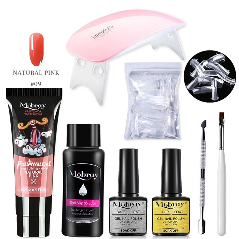 Kit Complet débutant faux ongles en PolyGel - Lampe OFFERTE