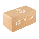 Réveil numérique en bois avec chargeur induction