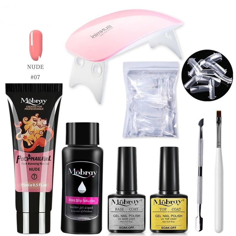 Kit Complet débutant faux ongles en PolyGel - Lampe OFFERTE