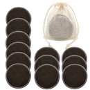 12x Cotons démaquillants lavables en fibres de bambou