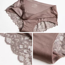 Lot de 3 Culottes en soie glacée invisibles avec dentelle