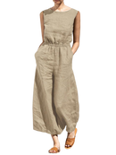 Combinaison pantalon en lin respirant femme