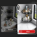 Étagère d'angle murale en alliage d'aluminium - Sans perçage