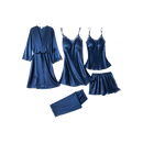 Ensemble de Pyjama 5 Pièces en satin et dentelle