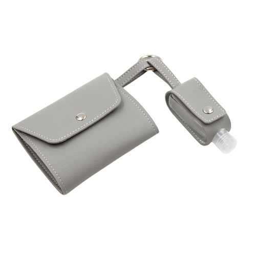 Pochette anti-bactérienne pour masques + Porte clé pour gel hydroalcoolique