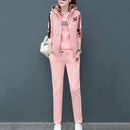 Ensemble survêtement 3 pièces pour femme avec veste à capuche