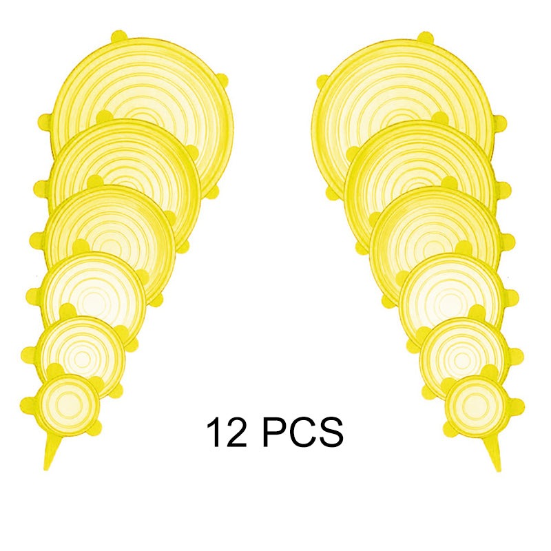Lot de 12 Couvercles en silicone extensible