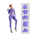 Ensemble de sport 5PCS pour Femme