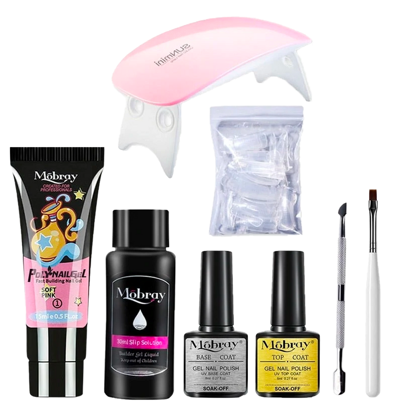 Kit Complet débutant faux ongles en PolyGel - Lampe OFFERTE